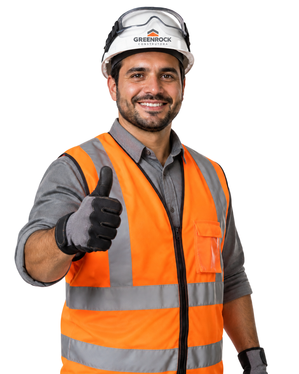 Engenheiro da GREENROCK fazendo sinal de positivo